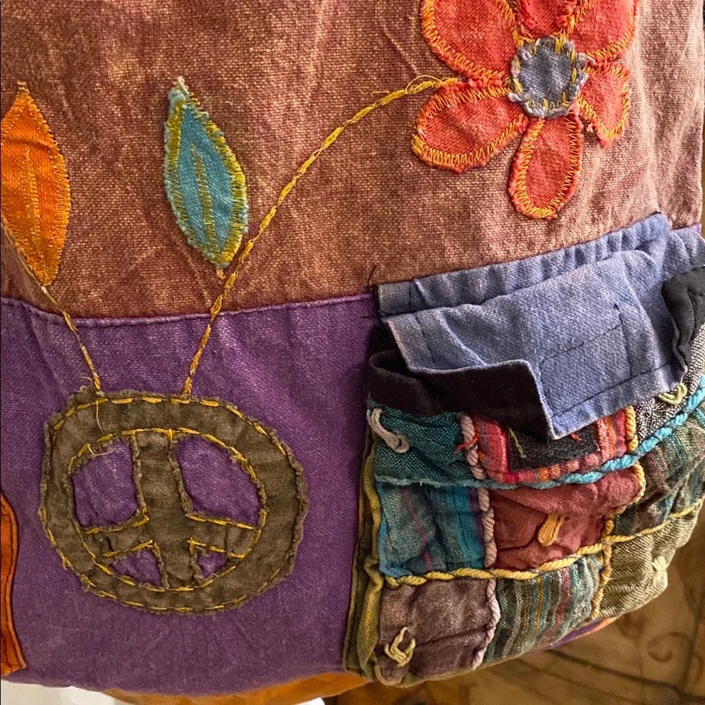 Rising International Red and Pink Patchwork Shoulder Bag - Picture 2 of 16